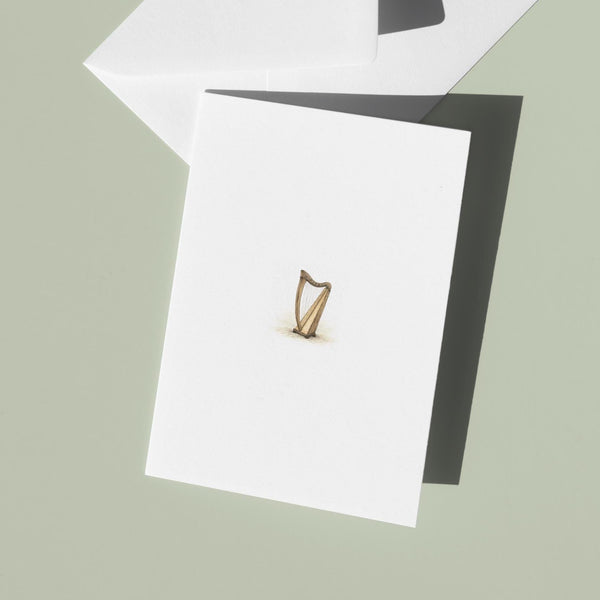 Welsh Harp A6 Greeting Card, Minimal Welsh Illustration
