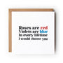 Valentine Card Roses Are Red Poem Love Card