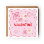 Valentine Card Pink Postage Stamp Love Card