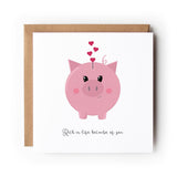 Valentine Card Piggy Bank Illustration Love Card
