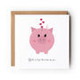 Valentine Card Piggy Bank Illustration Love Card