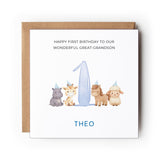 Personalised First Birthday Card for Boy, Son Grandson Nephew, Happy 1st Birthday