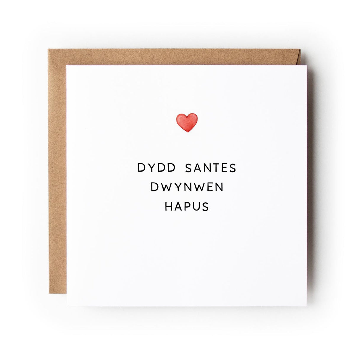 Minimalist Heart St Dwynwen’s Day Card, Dydd Santes Dwynwen Hapus, Welsh Valentine’s Day Card