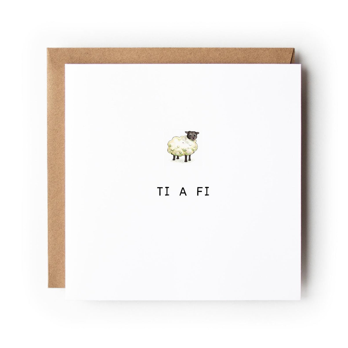 Welsh Sheep St Dwynwen’s Day Card, Ti a Fi Card, Welsh Valentine’s Day Card, Puffin Love Card