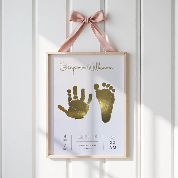 A5 Baby Hand & Footprint Foil Print