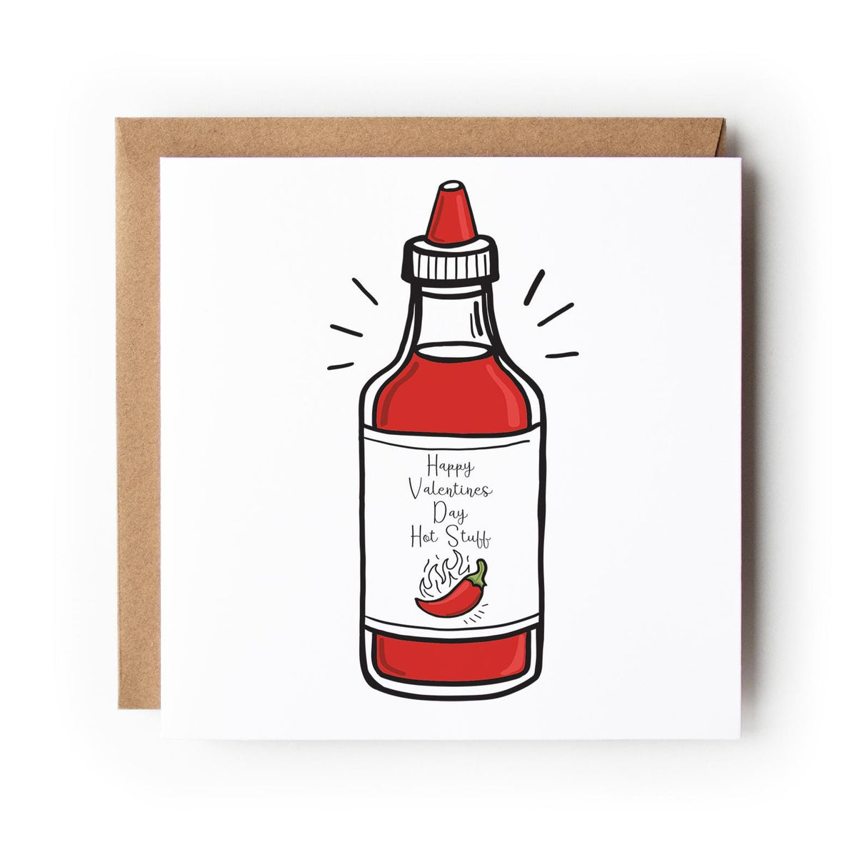 Valentine Card Hot Sauce Illustration Funny Love Card