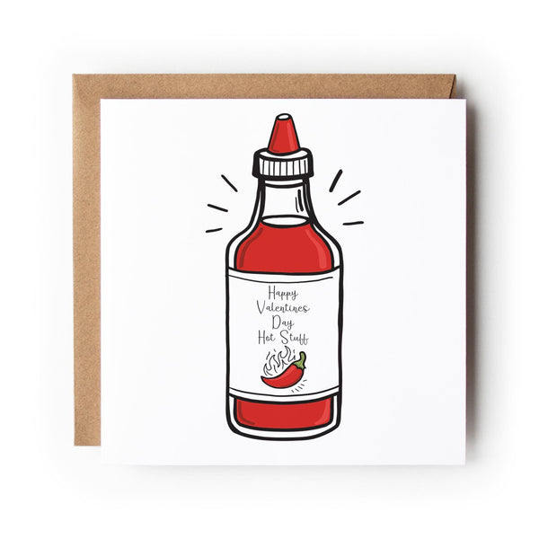 Valentine Card Hot Sauce Illustration Funny Love Card