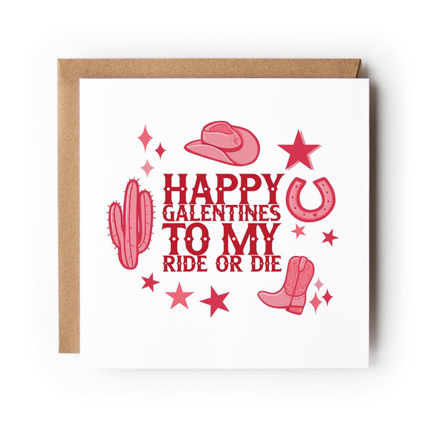 Galentines Card Ride Or Die Best Friend