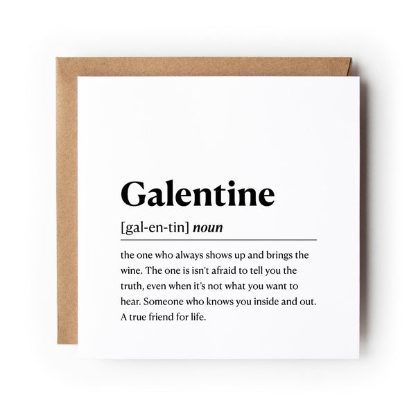 Galentine Definition Card, Funny Friendship Card for Best Friend