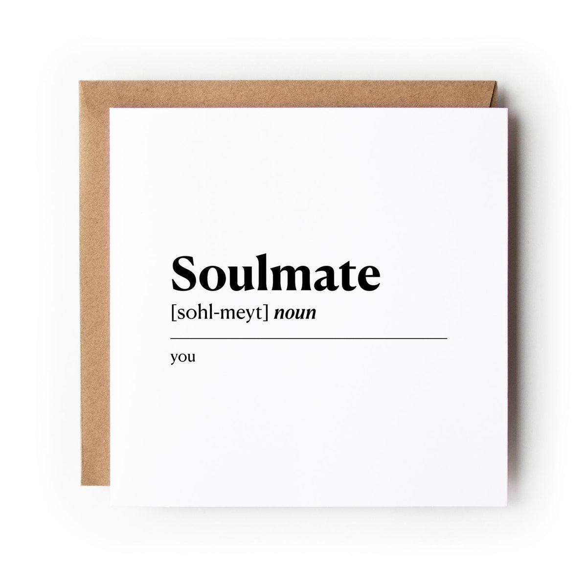Soulmate Card, Minimalist Valentine Card, Modern Love Card