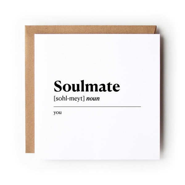 Soulmate Card, Minimalist Valentine Card, Modern Love Card