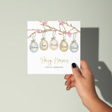 Personalised Easter Card for Family, Cerdyn Pasg Cymraeg Personol i Deulu