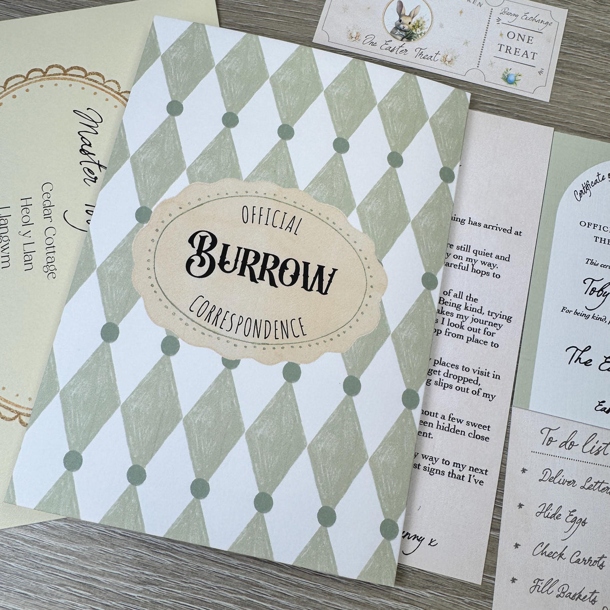 Personalised Easter Bunny Letter Set, Easter Morning Keepsake, Magical Easter Letter for Children