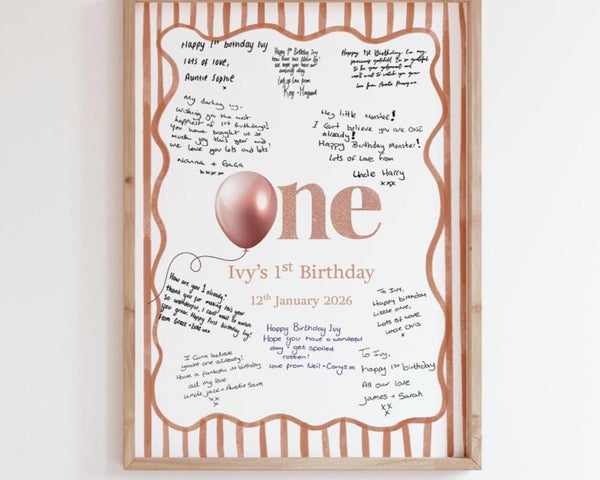 Card Collage First Birthday Keepsake Print