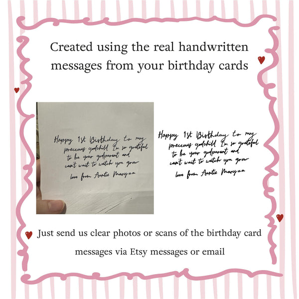 Card Collage First Birthday Keepsake Print