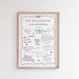 Card Collage First Birthday Keepsake Print