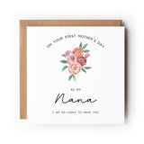 First Mother’s Day card, Nana, Grandma, Granny etc, Floral Peony Design