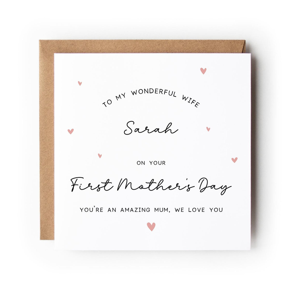 First Mother’s Day Card for my Wife, New Mum, Heart Design