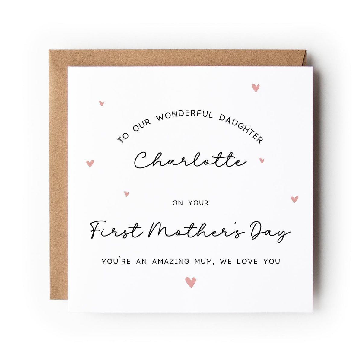 First Mother’s Day Card for my Daughter, New Mum, Heart Design