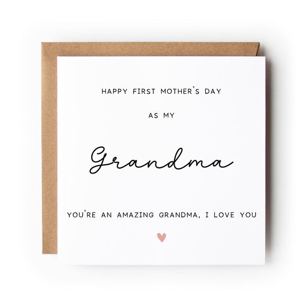 First Mother’s Day card, Nana, Grandma, Gigi or any Name, Simple Heart Design