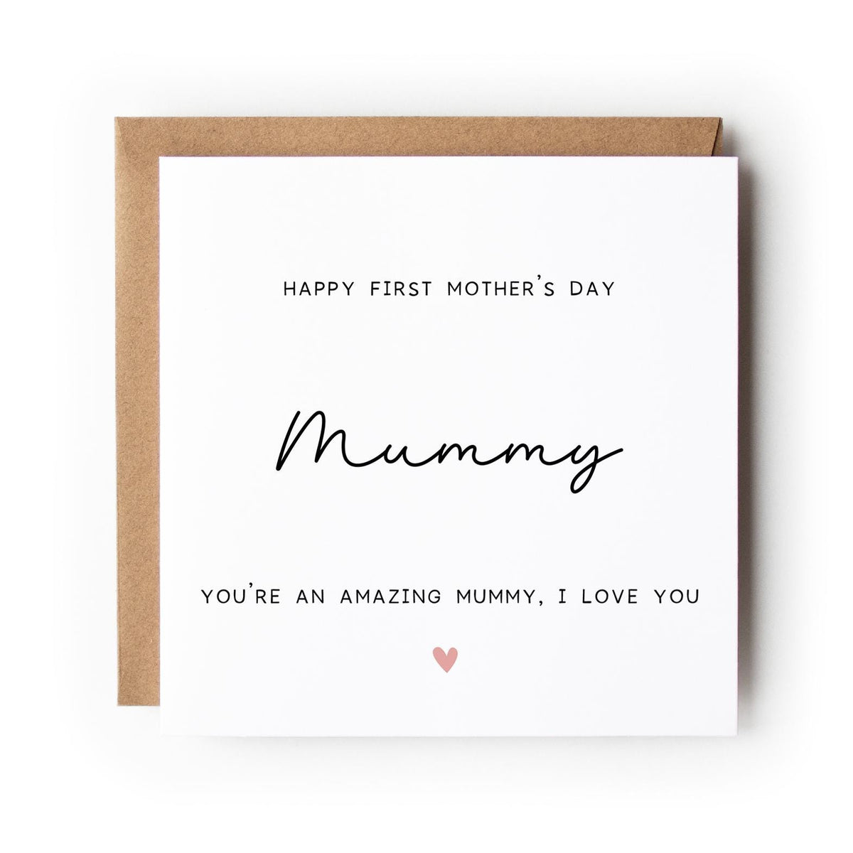 Personalised First Mother’s Day Card, Simple Heart Design