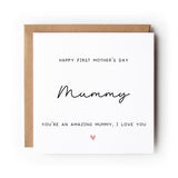 Personalised First Mother’s Day Card, Simple Heart Design