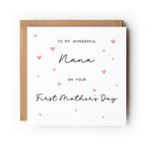 First Mother’s Day card, Nana, Grandma, Gigi or any Name, Watercolour Heart Design