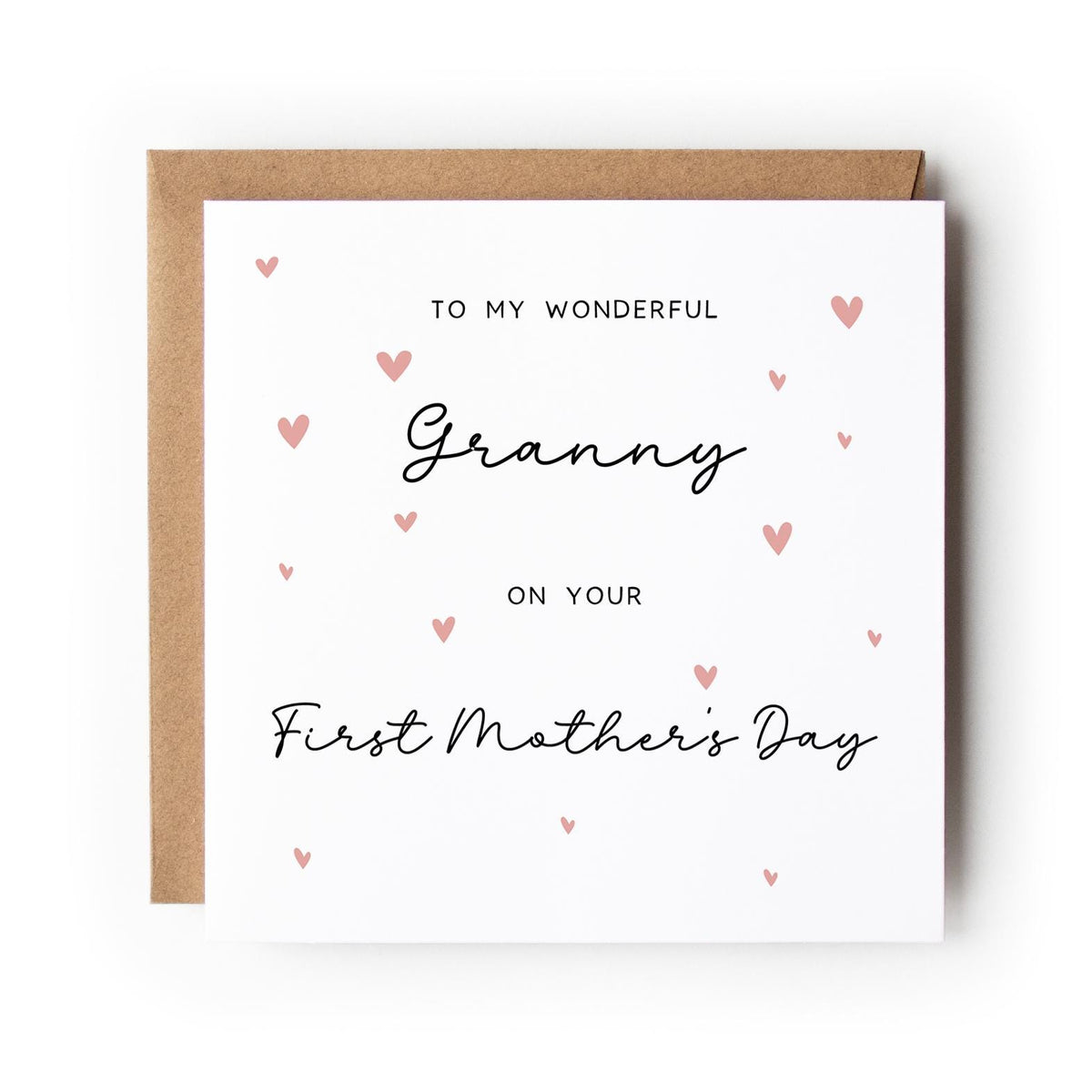 First Mother’s Day card, Nana, Grandma, Gigi or any Name, Watercolour Heart Design