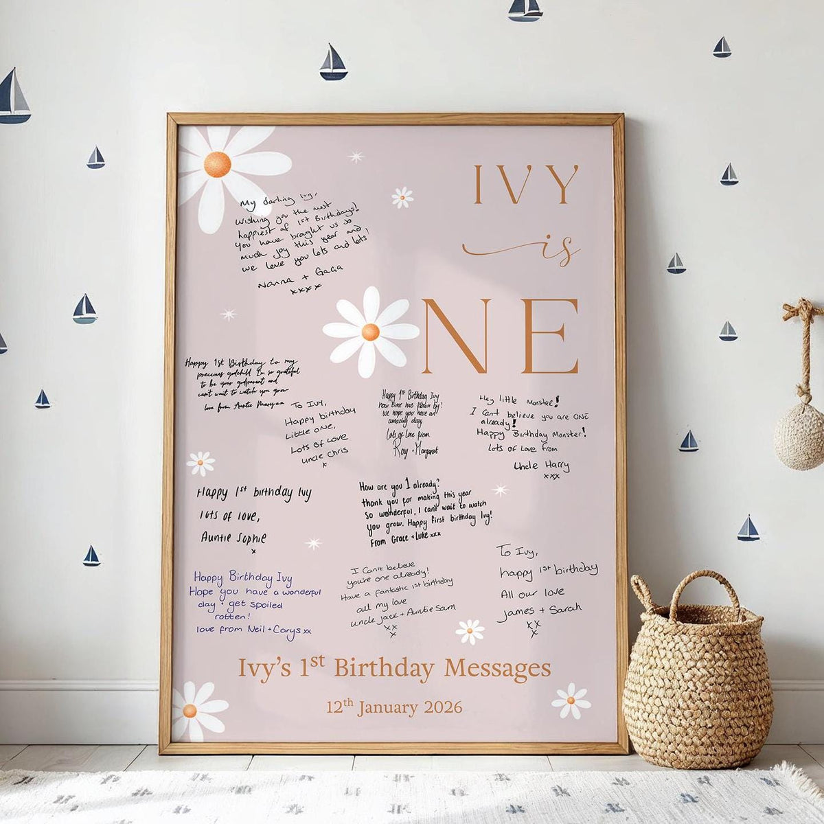 First Birthday Card Collage Print