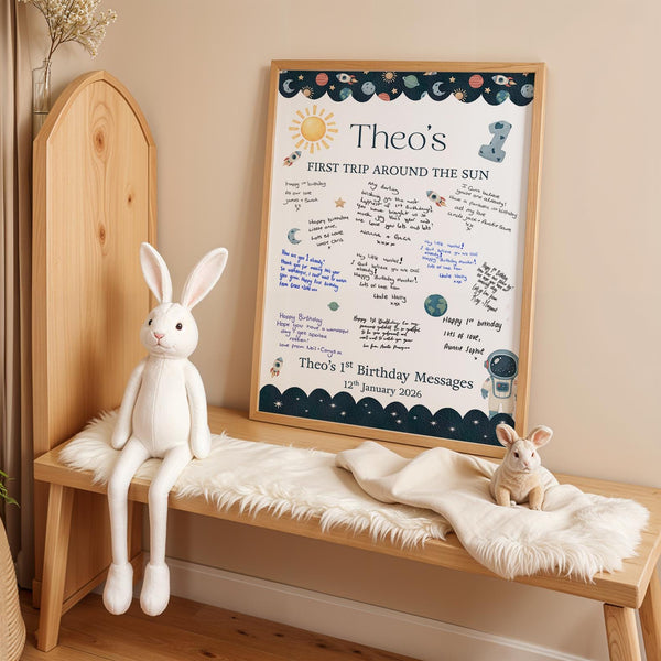 Personalised 1st Birthday Card Collage Message Keepsake Print