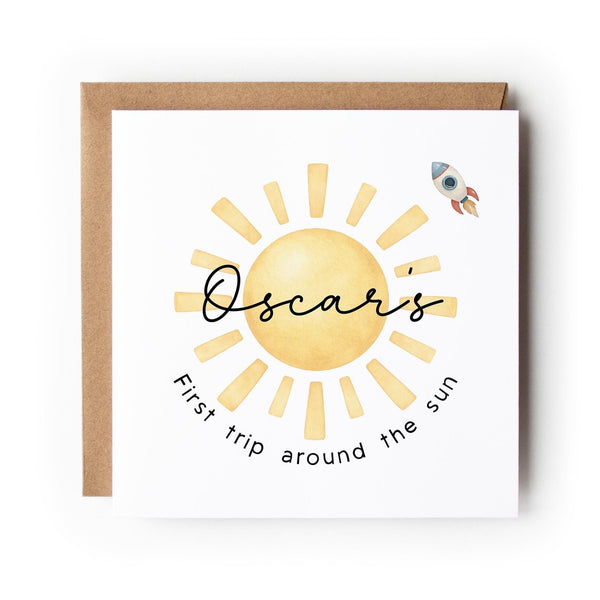 First Trip Around The Sun, 1st Birthday Greeting Card
