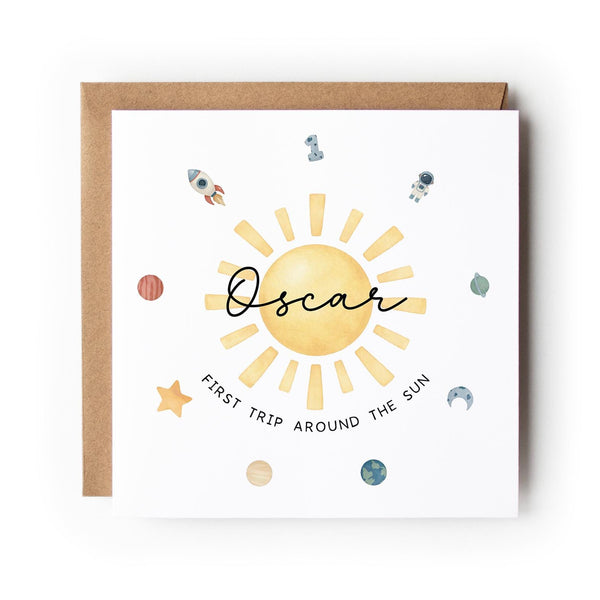 First Trip Around The Sun, 1st Birthday Greeting Card