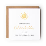 First Trip Around The Sun, First Birthday Greeting Card