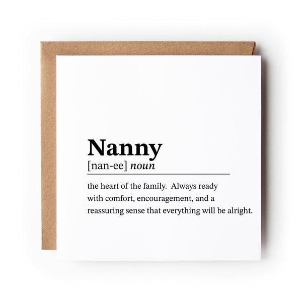 Nanny Mothers Day Card Definition Style Card