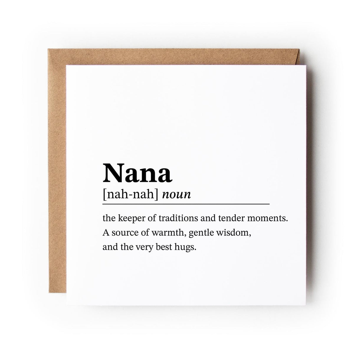 Nana Definition Mothers Day Card, Heartfelt Appreciation