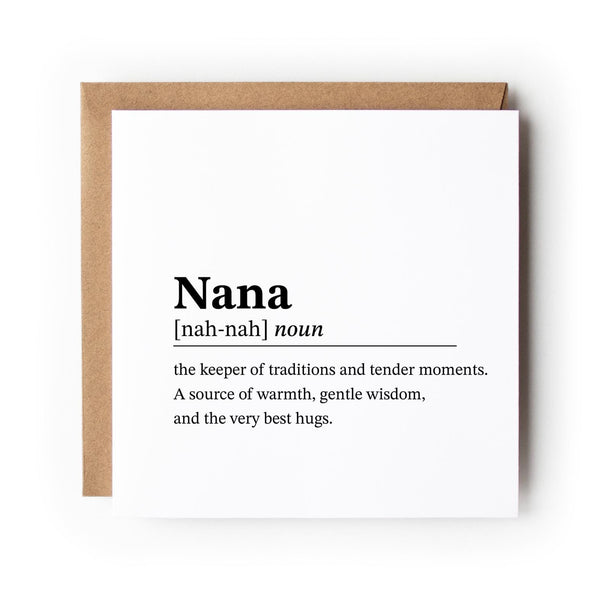Nana Definition Mothers Day Card, Heartfelt Appreciation