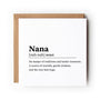 Nana Definition Mothers Day Card, Heartfelt Appreciation