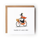 Welsh Lady Greeting Card, Powered by Welsh Cakes