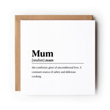 Mum Definition Mothers Day Card