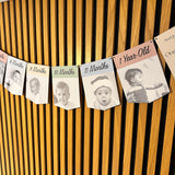 Newborn to 12 Months Milestone Bunting, First Birthday Photo Bunting, Keepsake Prints