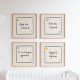 Welsh Nursery Prints, Set of 4, Welsh Language Wall Art