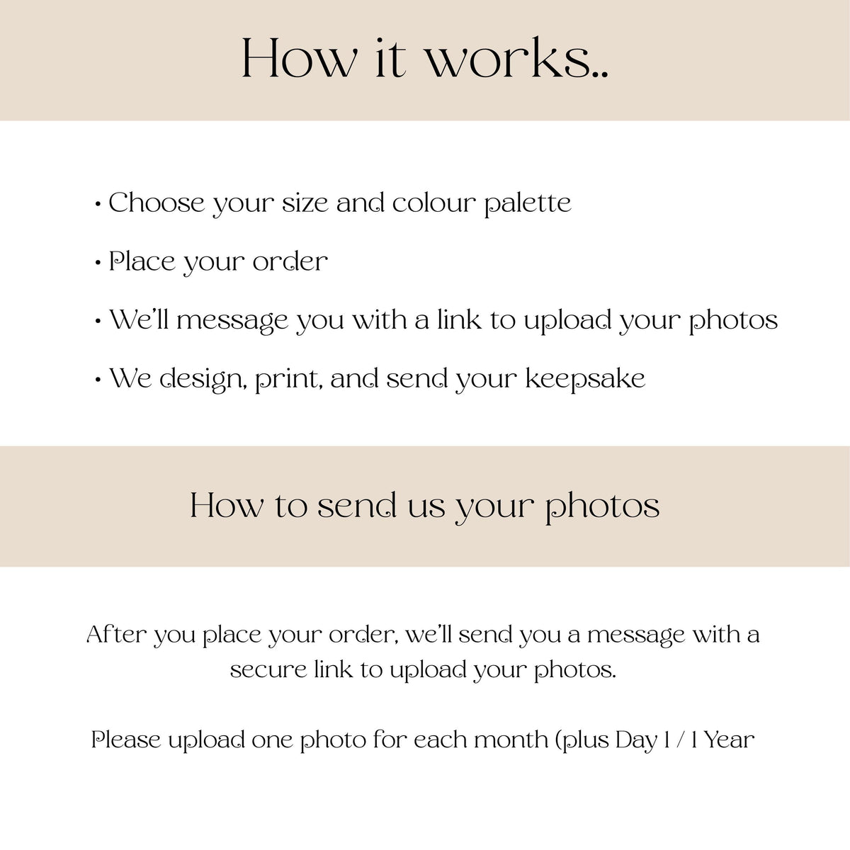 Newborn to 12 Months Milestone Bunting, First Birthday Photo Bunting, Keepsake Prints