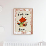Welsh Dragon Nursery Print Set of 2, Nos Da & Bore Da