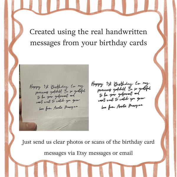 Personalised First Birthday Keepsake Print, Birthday Card Messages, 1st Birthday Milestone Print