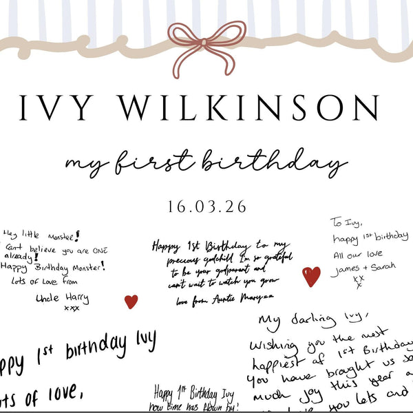 Card Collage First Birthday Keepsake Print