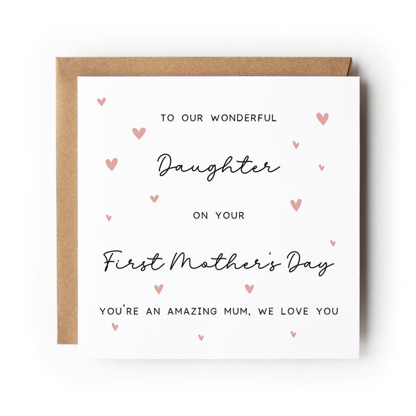 First Mother’s Day Card for my Daughter, New Mum, Heart Design