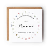 First Mother’s Day card, Nana, Grandma, Gigi or any Name, Floral Wreath Design