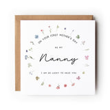 First Mother’s Day card, Nana, Grandma, Gigi or any Name, Floral Wreath Design