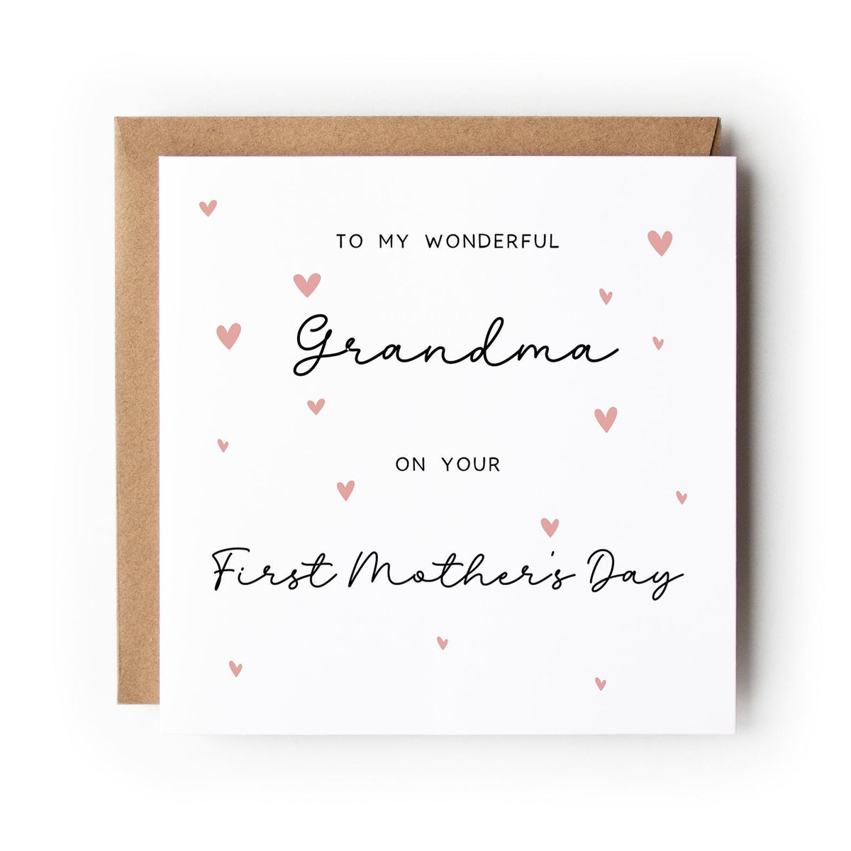 First Mother’s Day card, Nana, Grandma, Gigi or any Name, Watercolour Heart Design