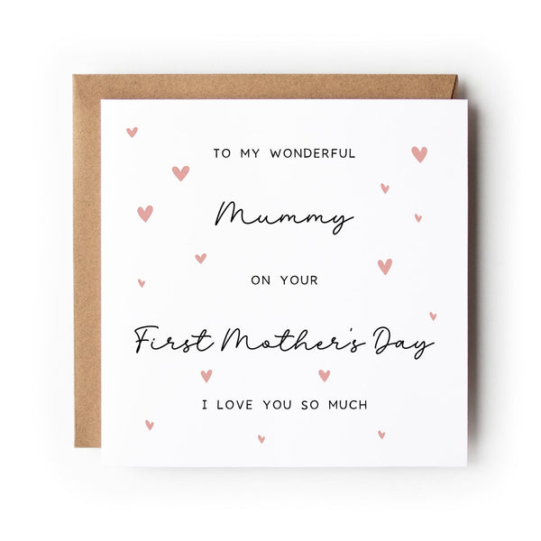 Personalised First Mother’s Day Card, Watercolour Heart Design